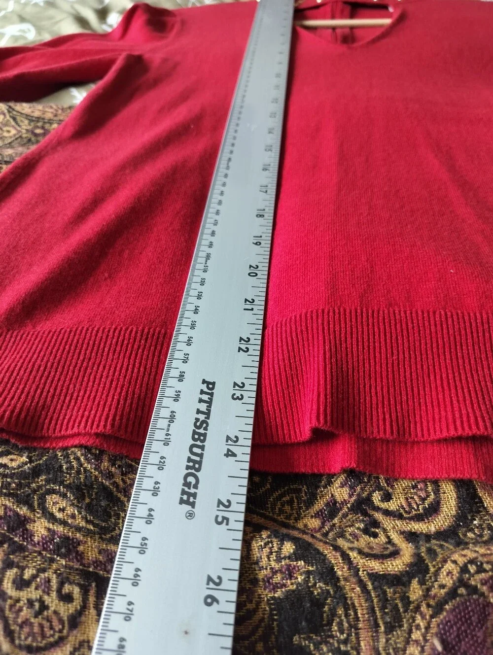 MICHAEL Michael Kors Women's M Red Studded Keyhole Cutout Mock Neck Sweater